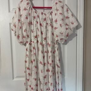 Floral White and Pink Women’s Dress